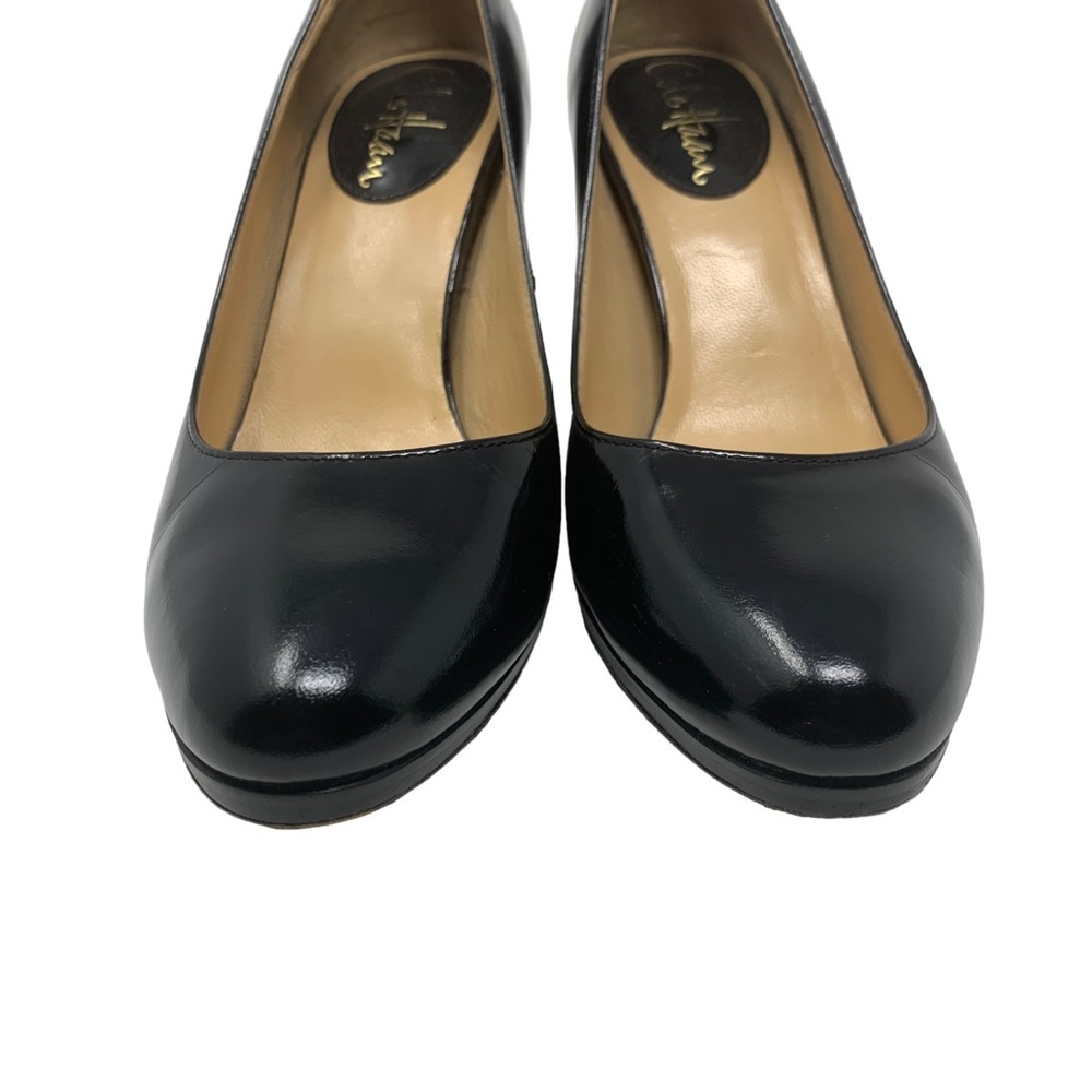 Cole Haan Nike Air Black Leather Pumps Almond Toe Classic Heels Office Siren - Picture 7 of 11
